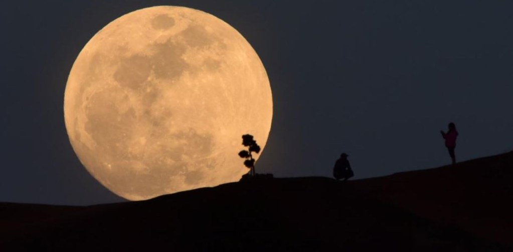 Supermoon (Snow Moon) which occurred on February 9, 2020.