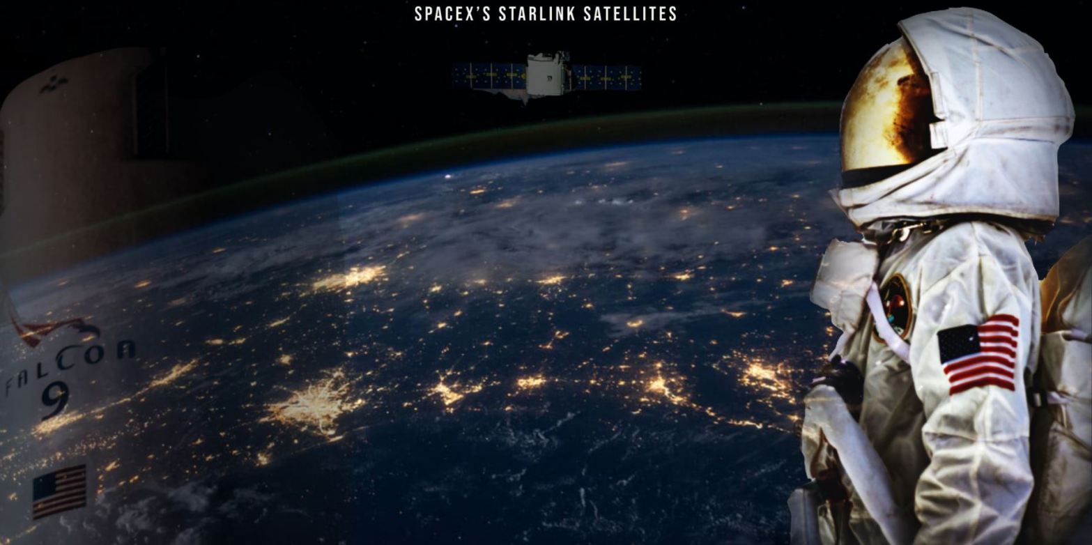 Spacex starlink satellites. Elon musk fast internet system.