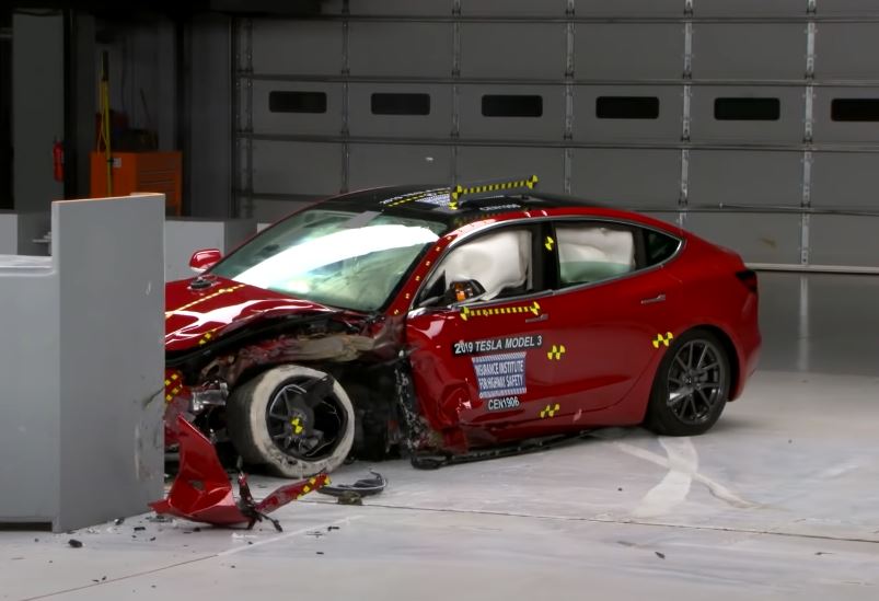 Tesla car crash test.