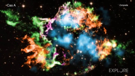 Image of the Cassiopeia A reverse Shock Wave.
